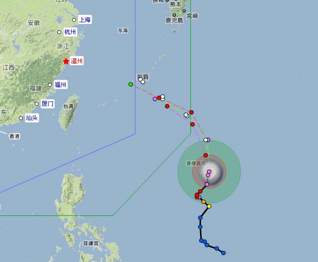 超强台风“梅花”现身 逐渐向龙港海面靠近