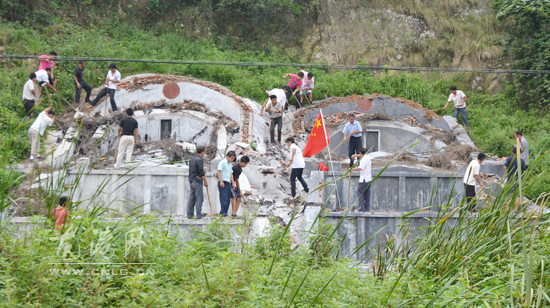 龙港镇积极打击青山白化现象