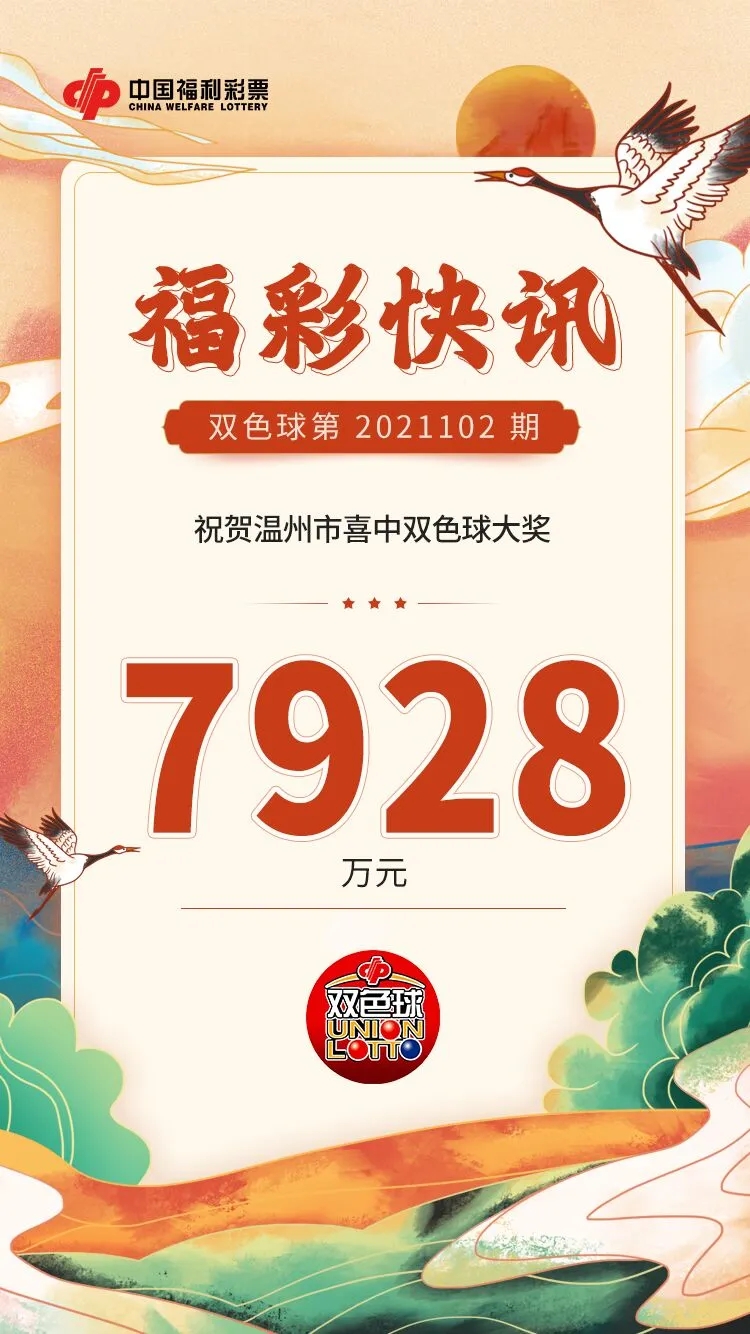 龙港市一人独中15注一等奖，共计中得7928万元奖金