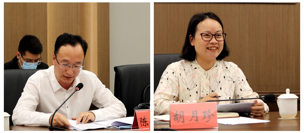 陈君恒会长和胡月珍部长作慈善工作汇报