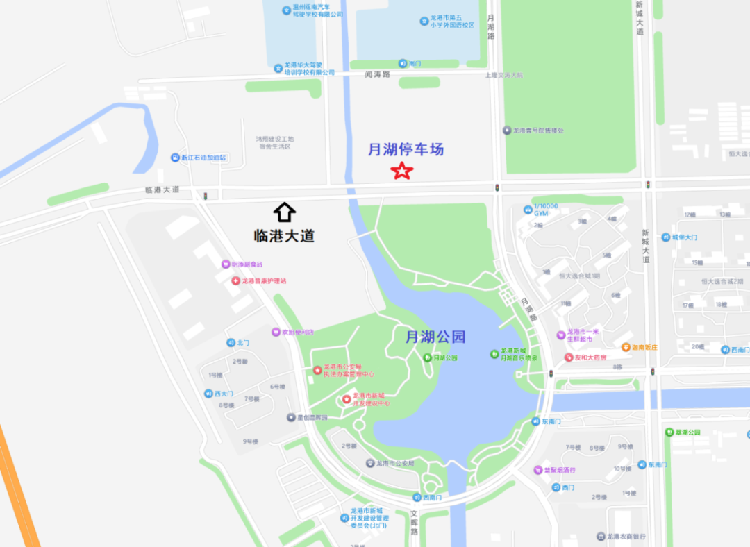 龙港市临港大道月湖停车场 龙港市临港大道月湖停车场