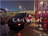 因细雨绵绵视线差，龙港一女司机差点将小车驶入田中