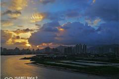 傍晚龙港江边的天空 摄影：河底高人