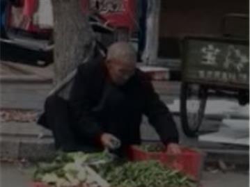 龙港市河底高菜场旁，这一幕看了触动人心