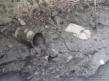 河道淤泥覆盖 臭气熏天