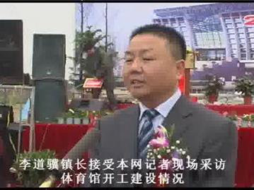 李道骥镇长接受本网记者现场采访体育馆开工建设情况