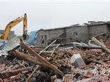 西河村一带民房屋后乱搭乱建砖瓦房被依法拆除