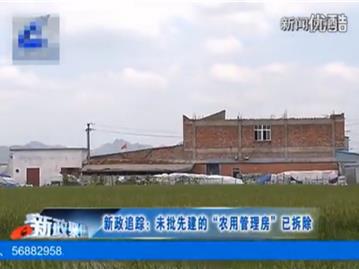 新政聚焦报道 未批先建的“农用管理房”已拆除