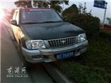 车主开车接听手机  不慎驶入路边花坛