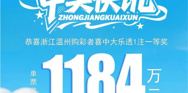 喜报！龙港有人中1184万！